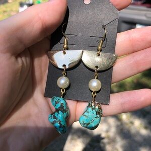 Gold & Turquoise Earrings
